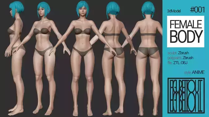 Anime Female Body 3D model
