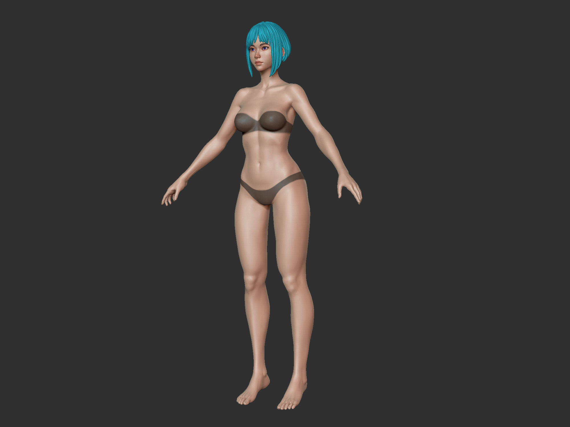 Anime Female Body 3D model_2