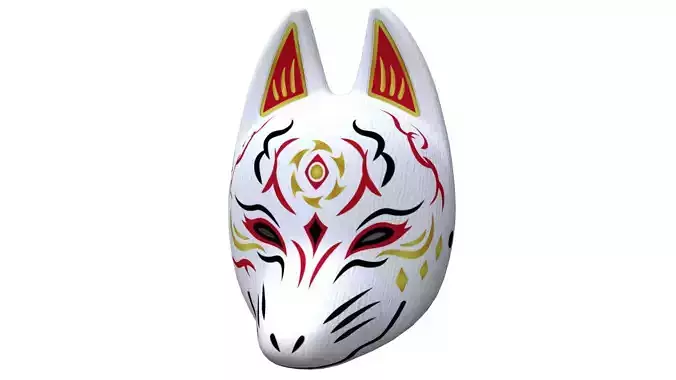Japanese Fox Mask 3D Model