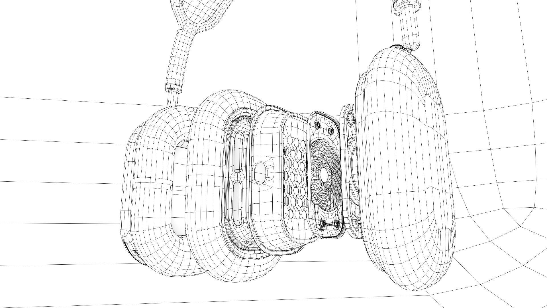 Apple Airpods Max with inside parts  Low-poly 3D model_5