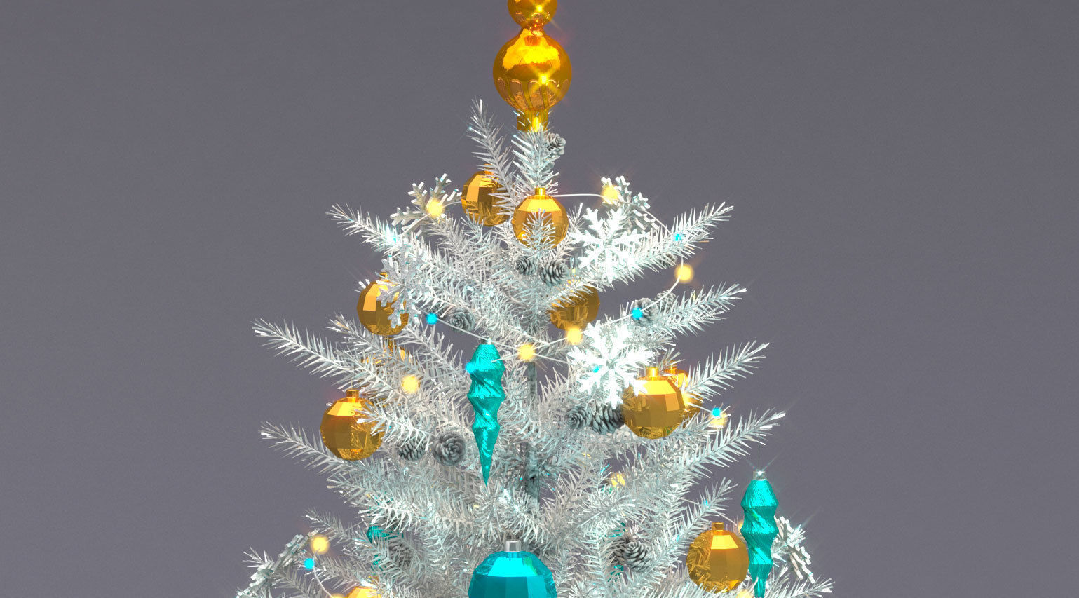 White christmas tree  3D model_3