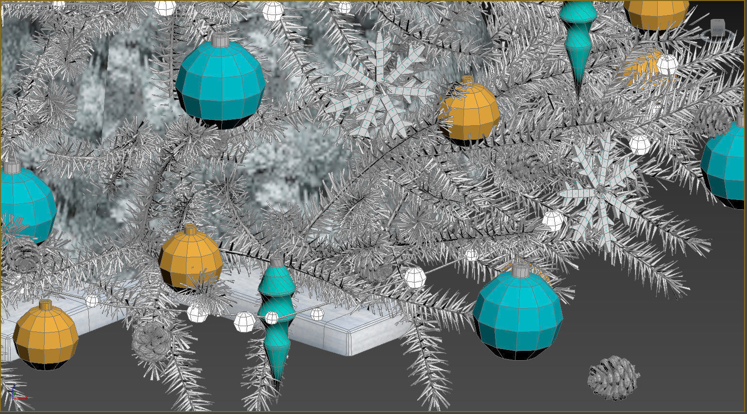 White christmas tree  3D model_4