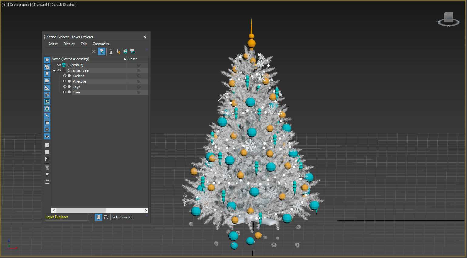 White christmas tree  3D model_6