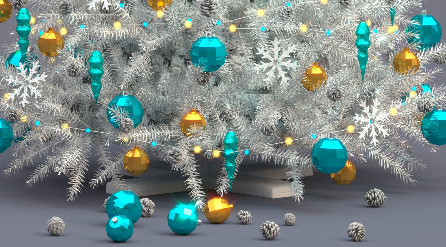 White christmas tree  3D model_1
