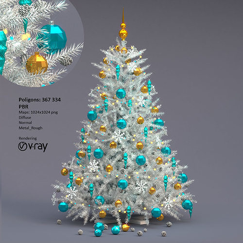 White christmas tree  3D model