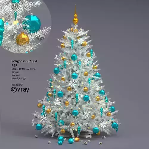 White christmas tree  3D model