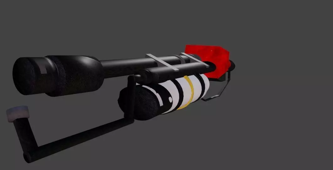 Flamethrower gas gun 3D model_0