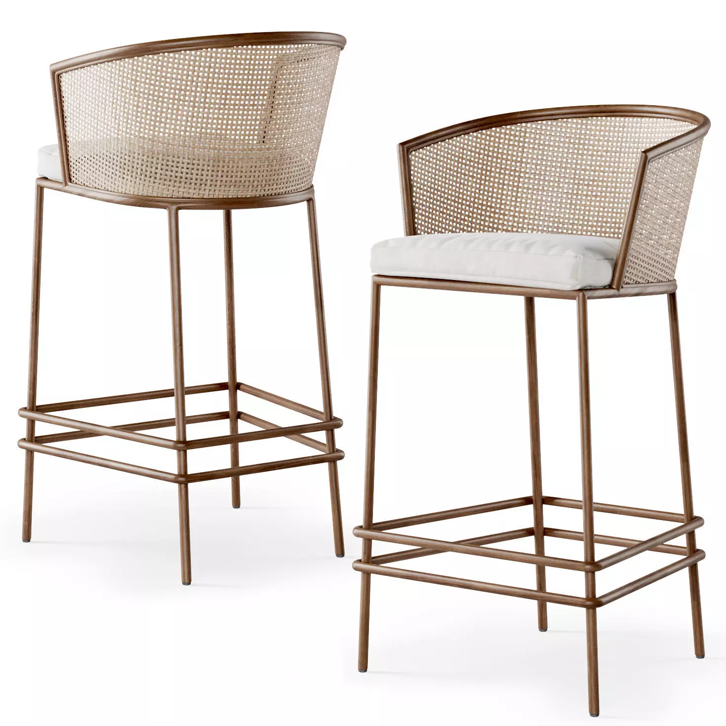 Wooden bar stool BW45 3D model_0