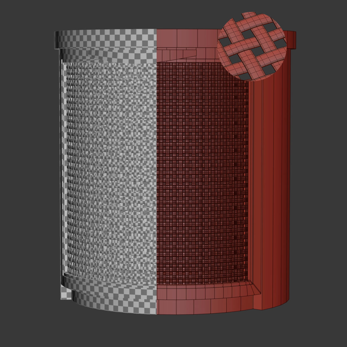 Wooden side table  3D model_3