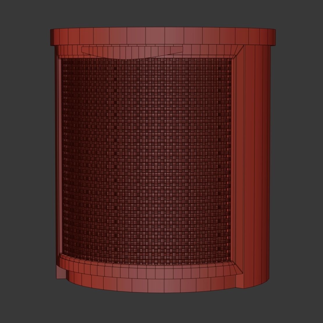 Wooden side table  3D model_4