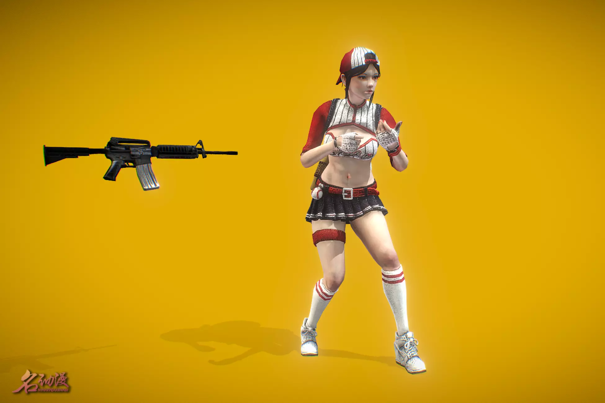 Battle Royale Cheerleader Low-poly 3D model