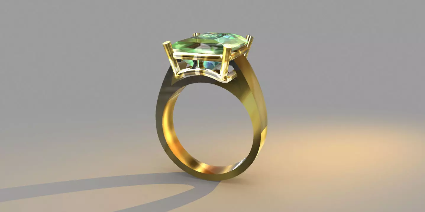 Big solitaire ring 3D print model