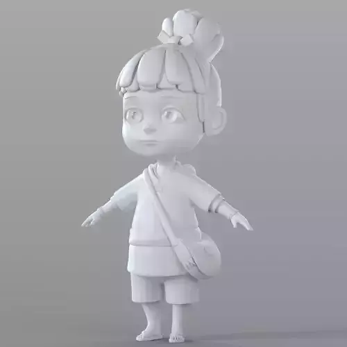 Cartoon Villager Girl