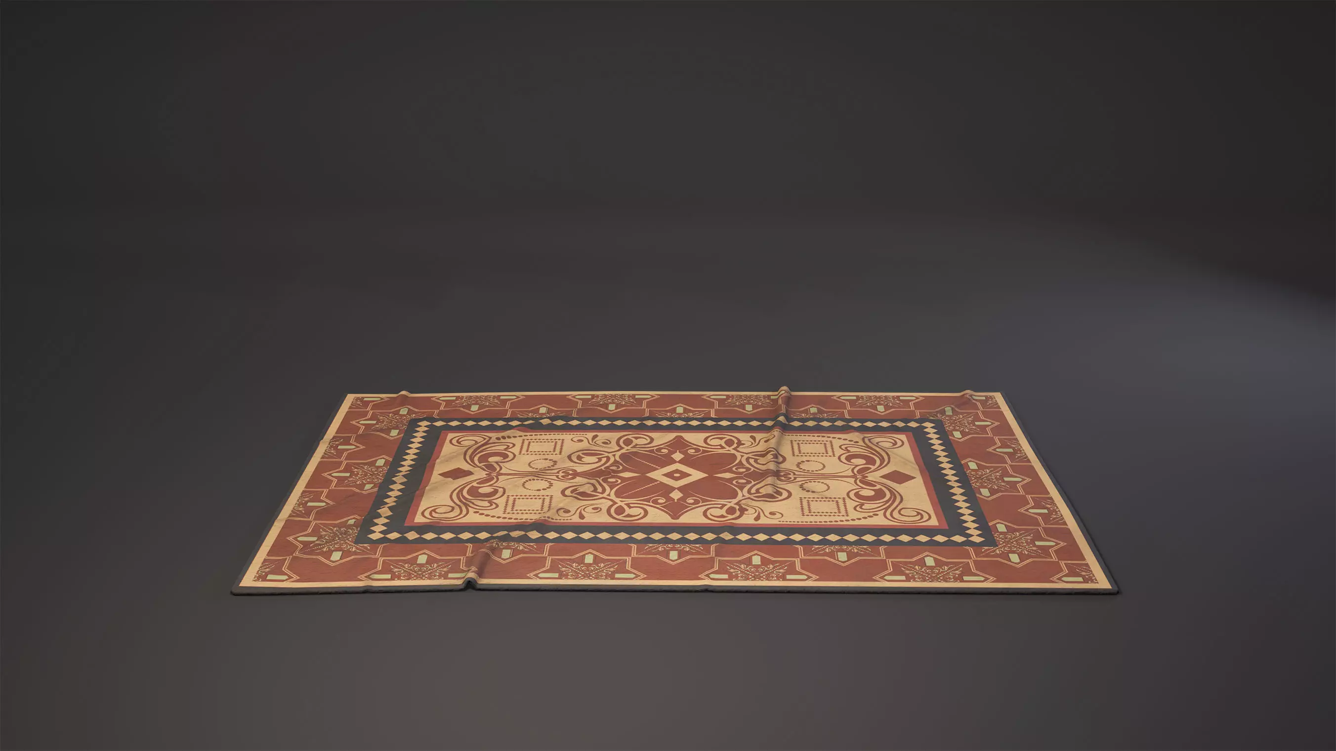 Carpet Game-Ready rug Low-poly 3D model_0