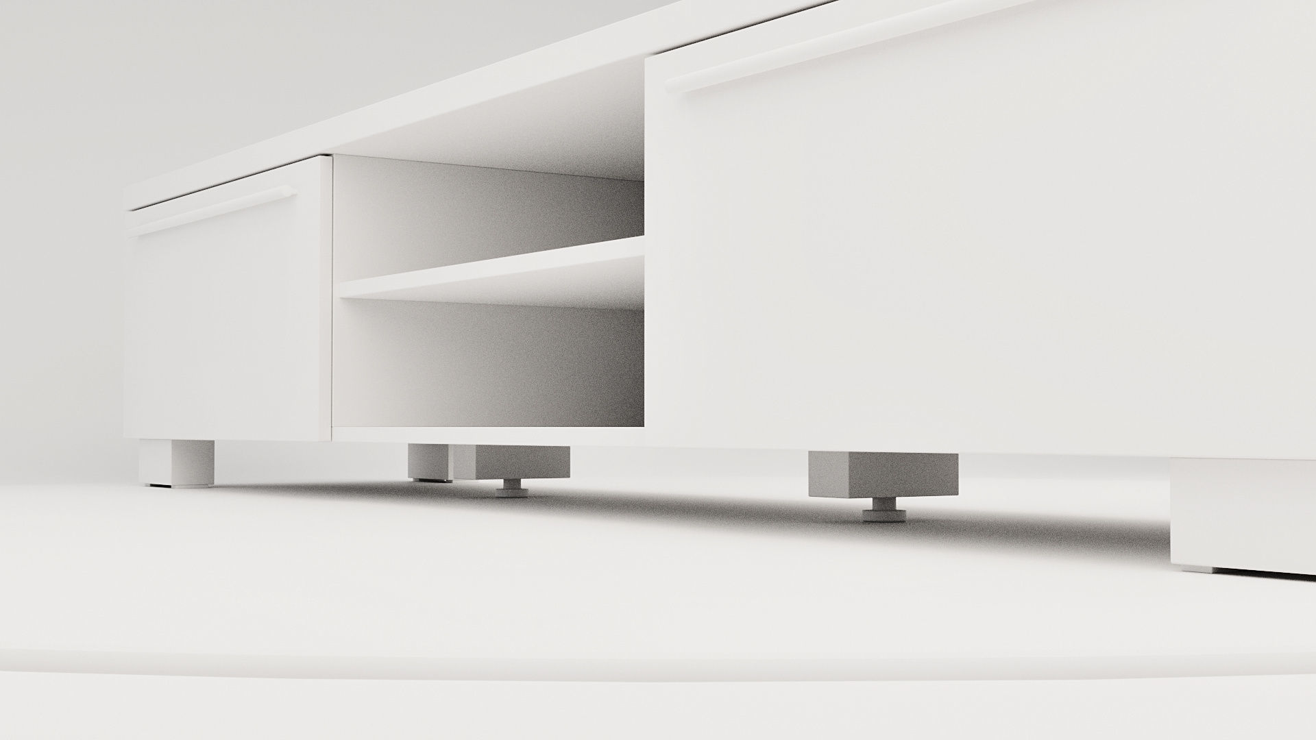 TV bench with 2 drawers 3D model_8