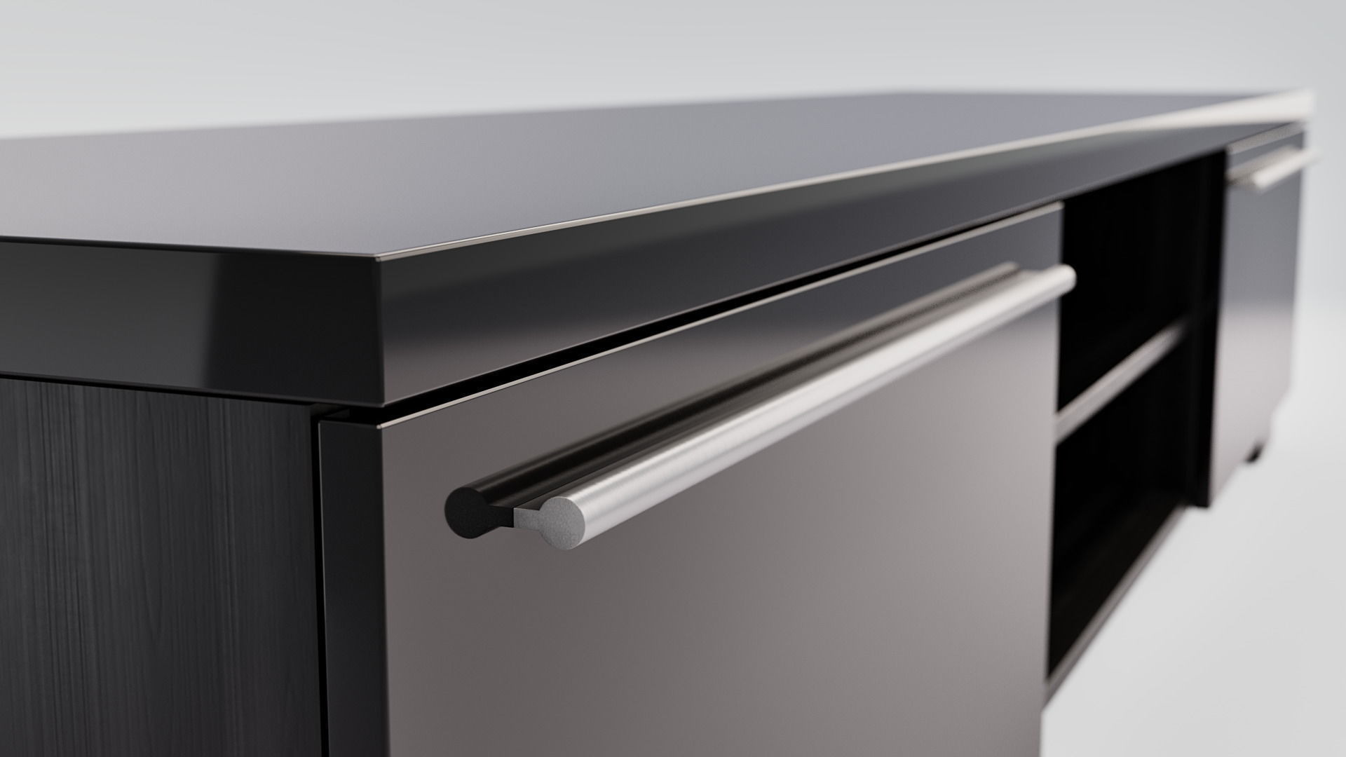 TV bench with 2 drawers 3D model_3