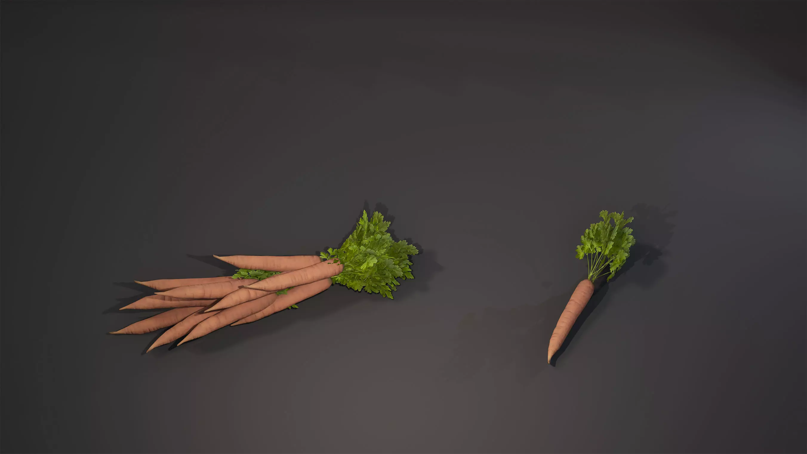 Carrots Game-Ready carrot Low-poly 3D model_0
