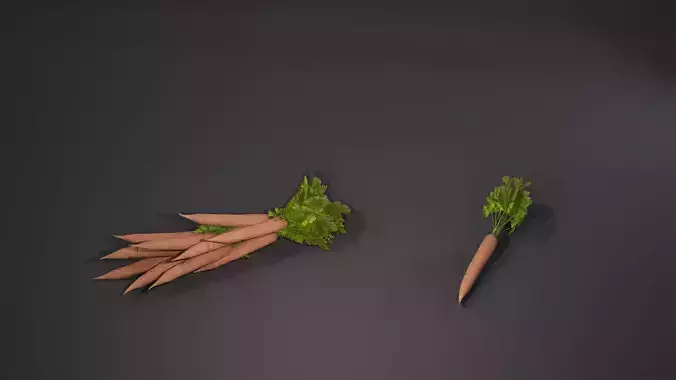 Carrots Game-Ready carrot Low-poly 3D model