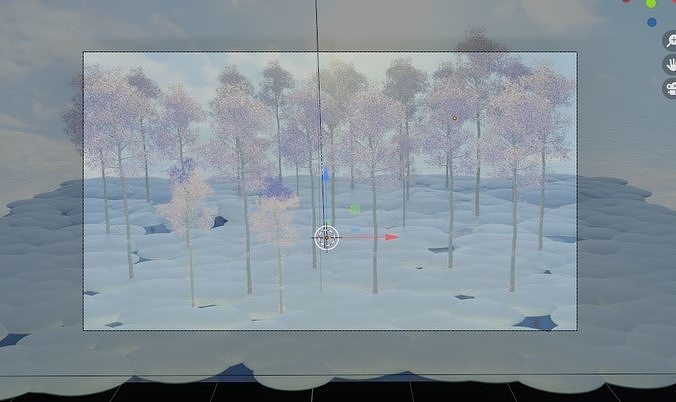 Trees and snow Free 3D model