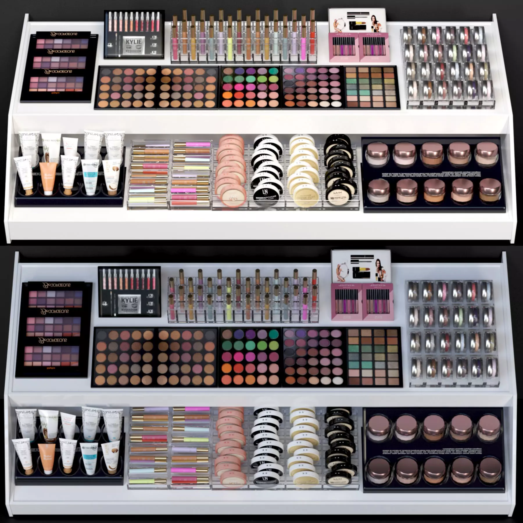 Large set of cosmetics 3D model