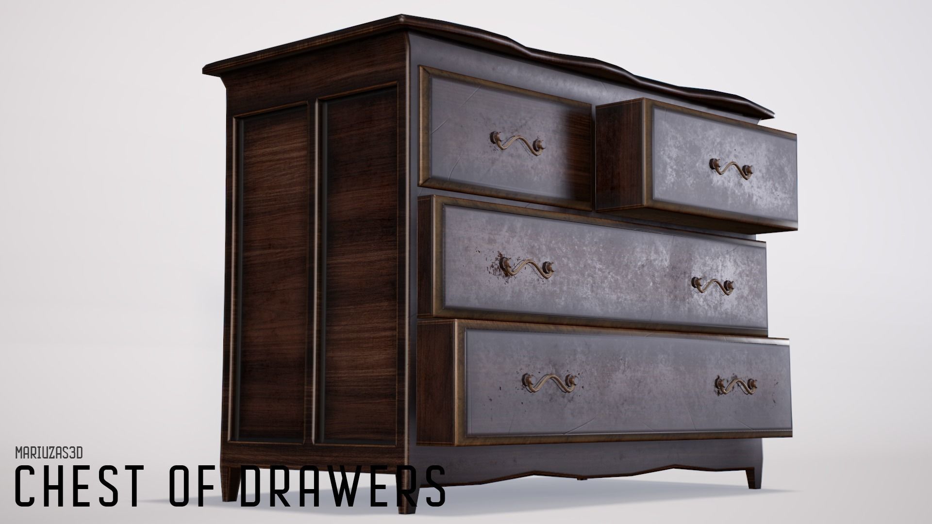 Chest Of Drawers - gameready low Low-poly 3D model_2