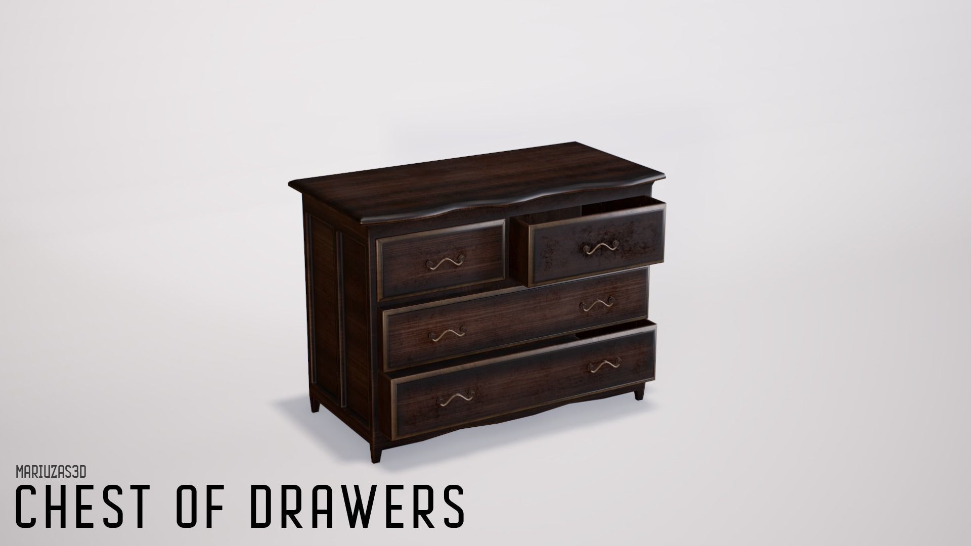 Chest Of Drawers - gameready low Low-poly 3D model_3