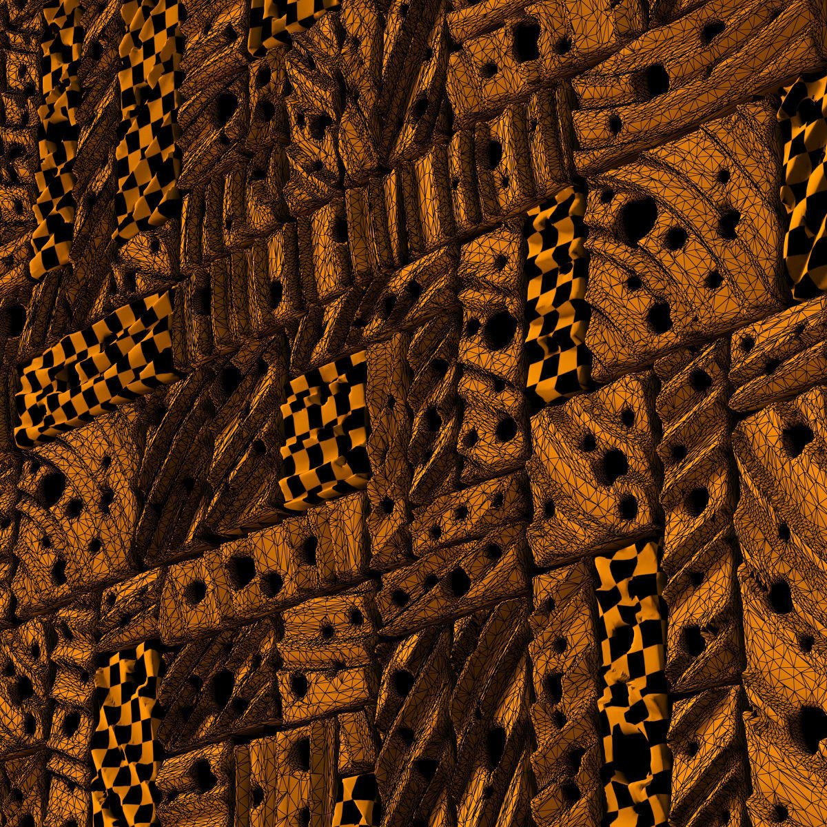 Stone block panel hole n1 3D model_22