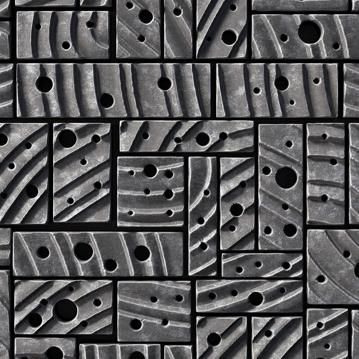 Stone block panel hole n1 3D model_12