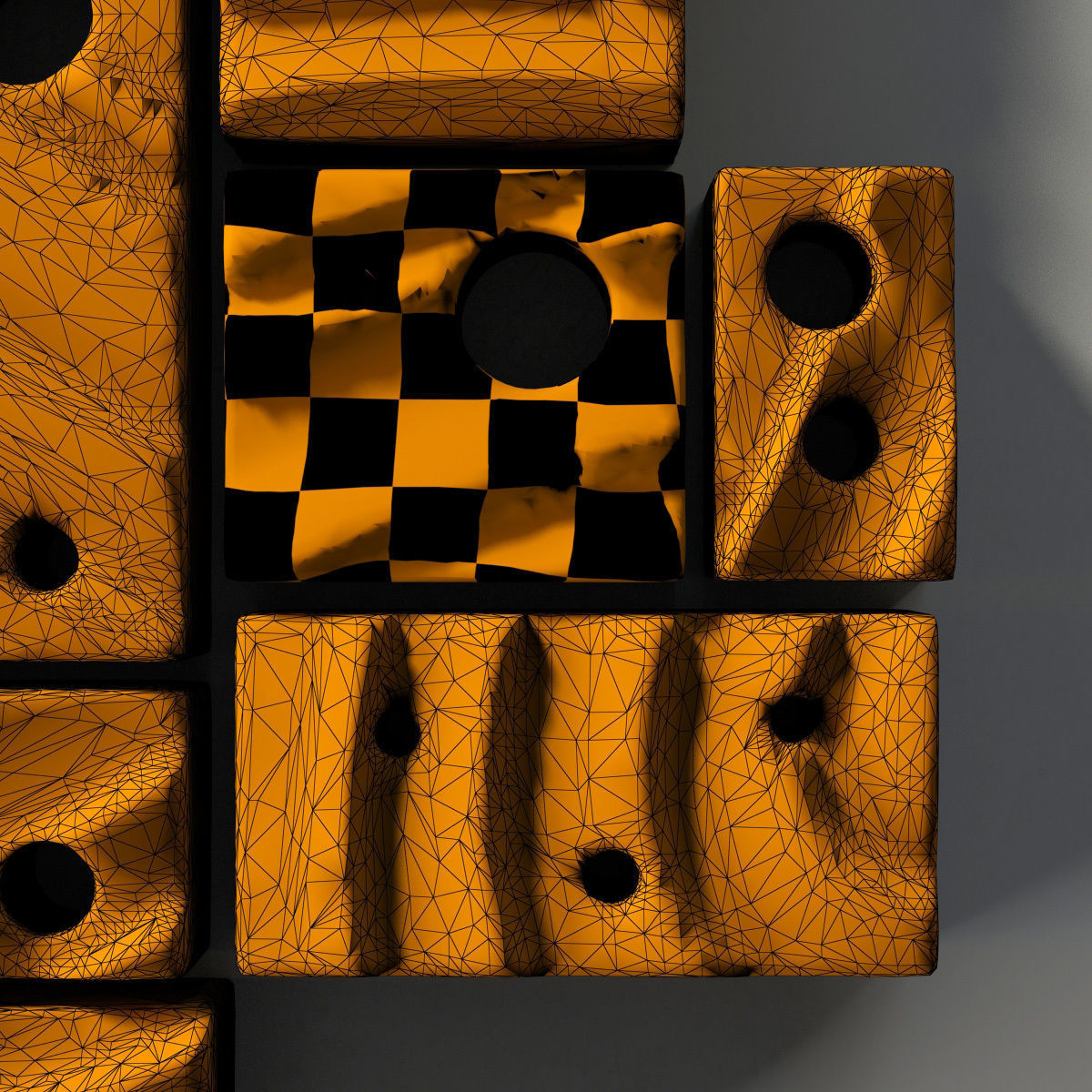 Stone block panel hole n1 3D model_32