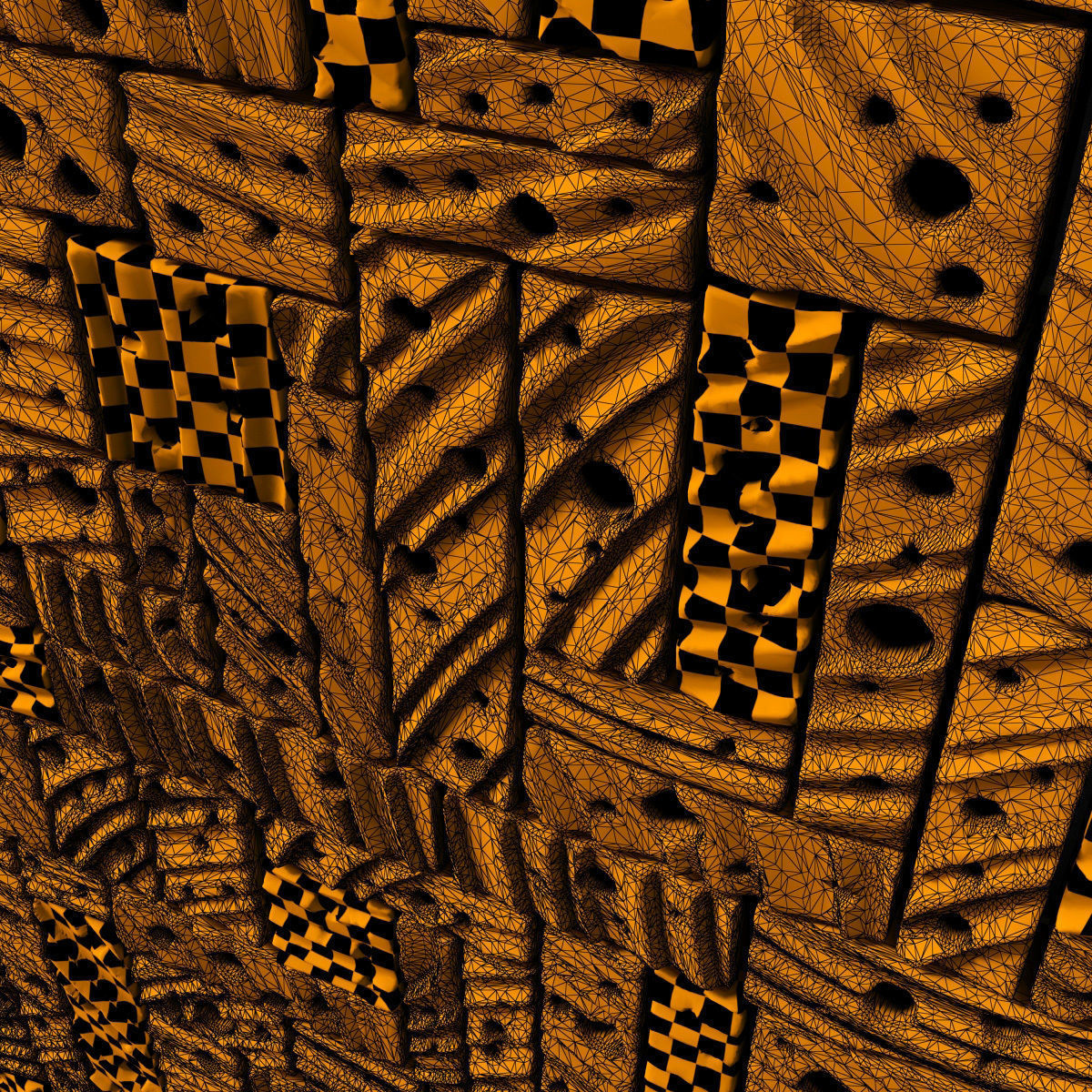 Stone block panel hole n1 3D model_28