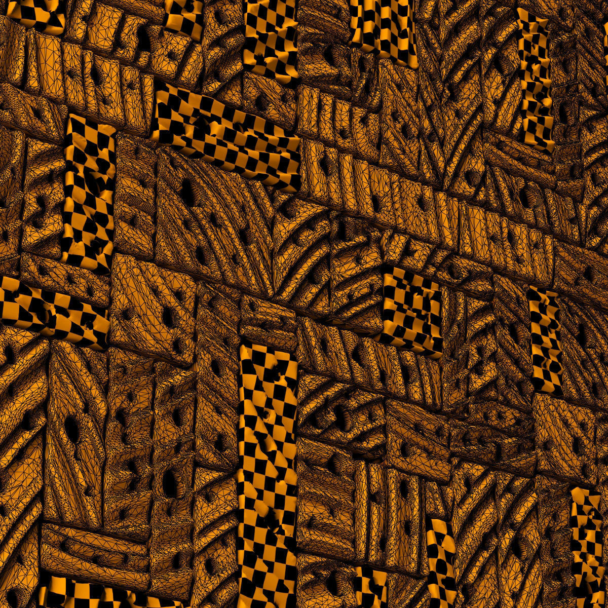 Stone block panel hole n1 3D model_31