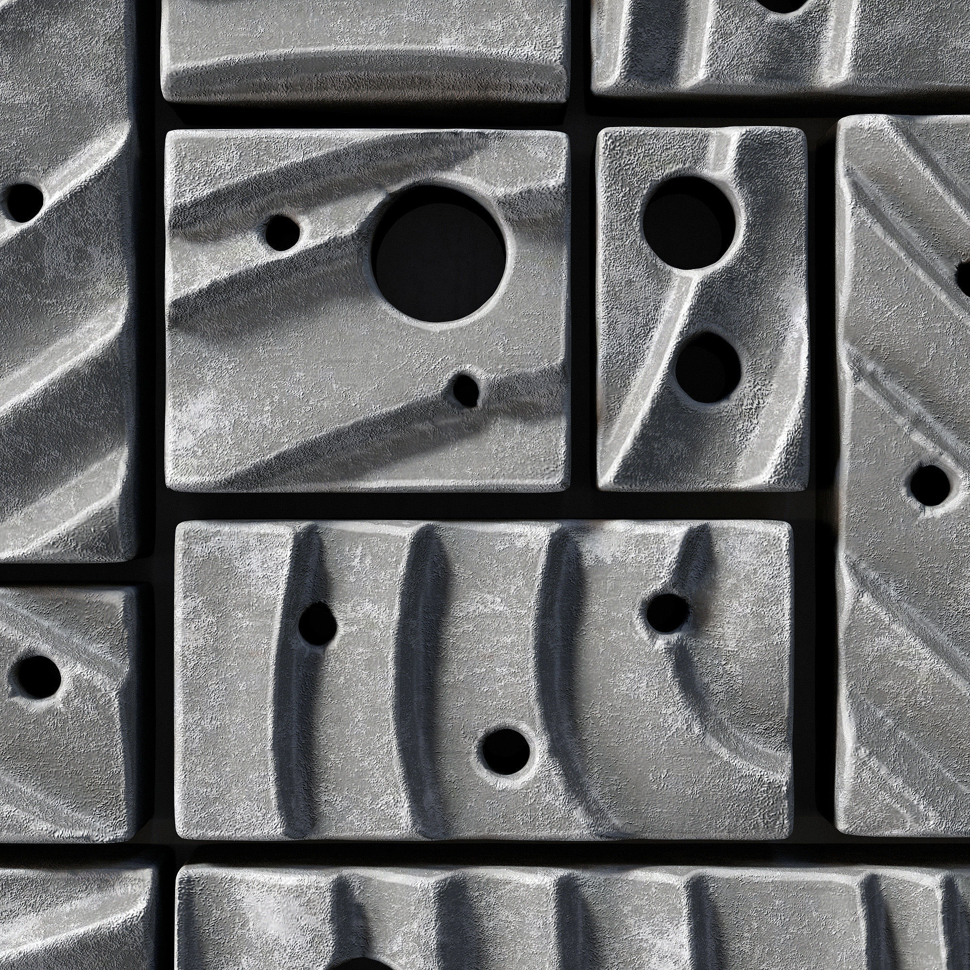 Stone block panel hole n1 3D model_16