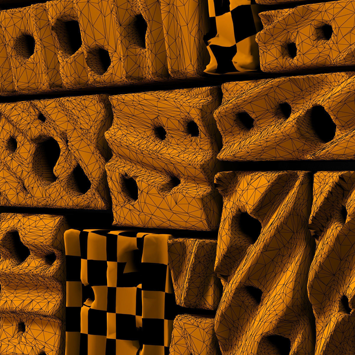 Stone block panel hole n1 3D model_26