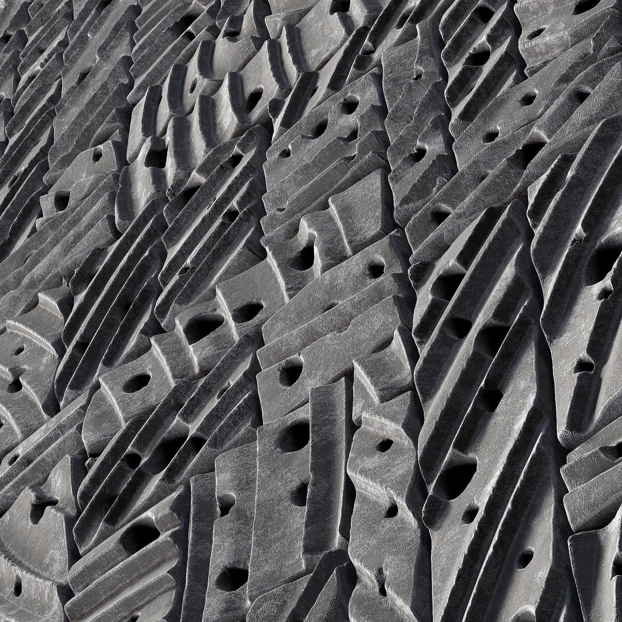 Stone block panel hole n1 3D model_18