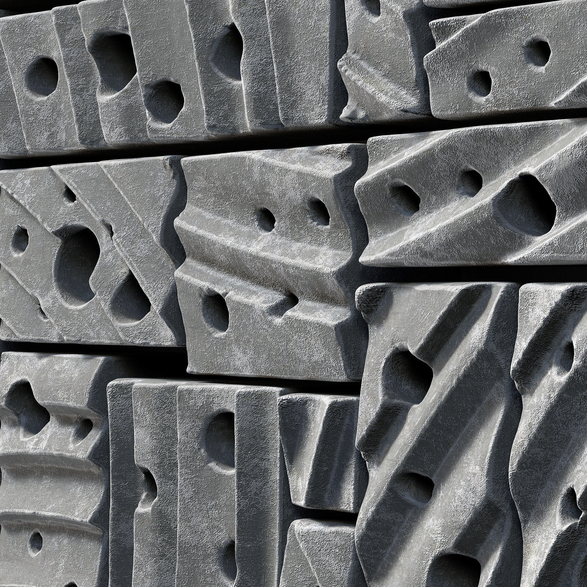 Stone block panel hole n1 3D model_17