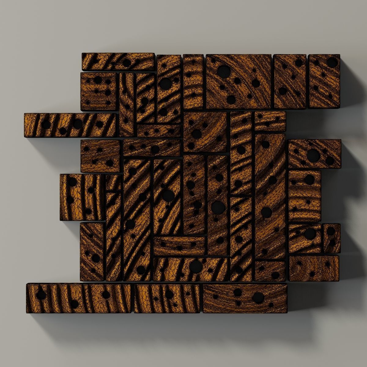 Stone block panel hole n1 3D model_20