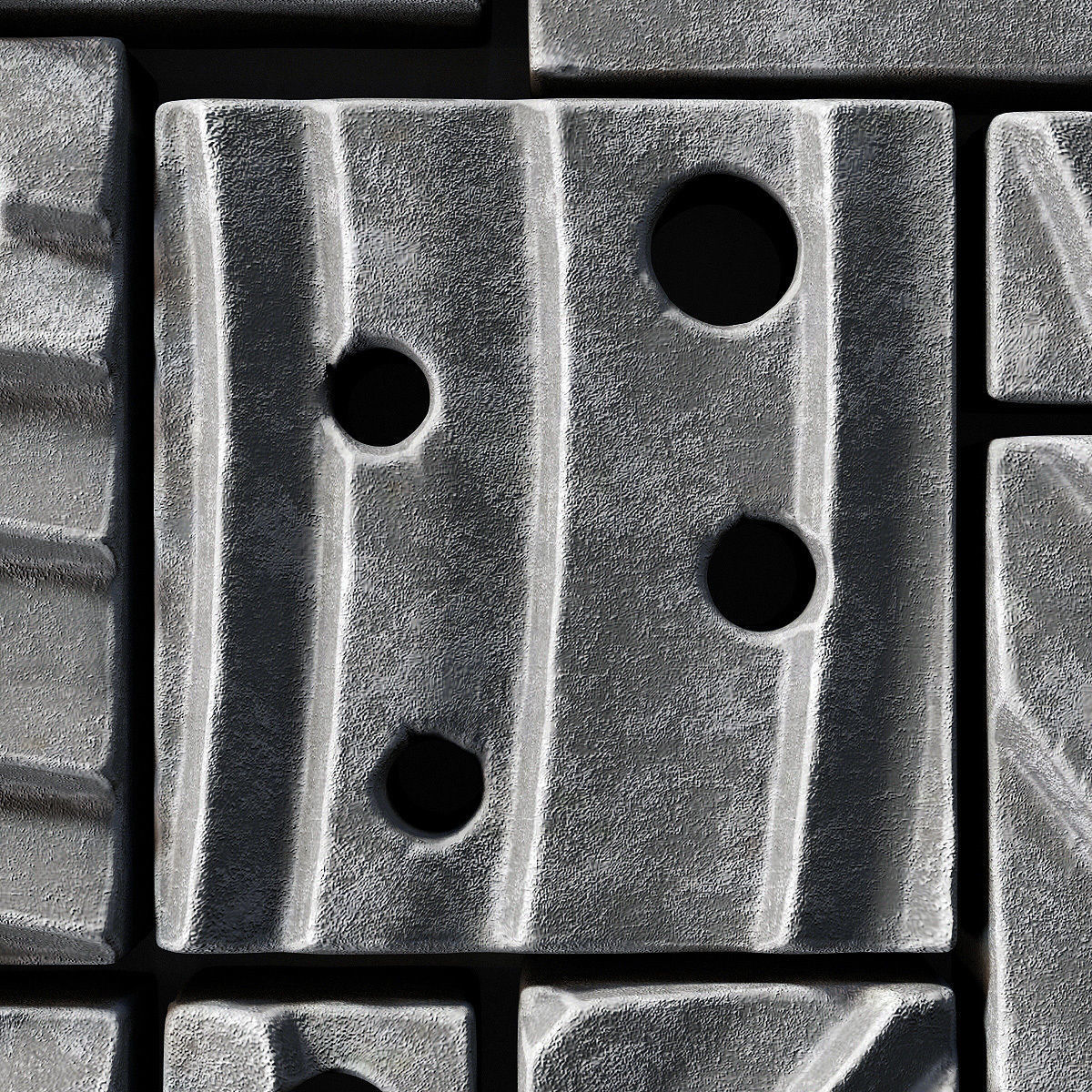 Stone block panel hole n1 3D model_14