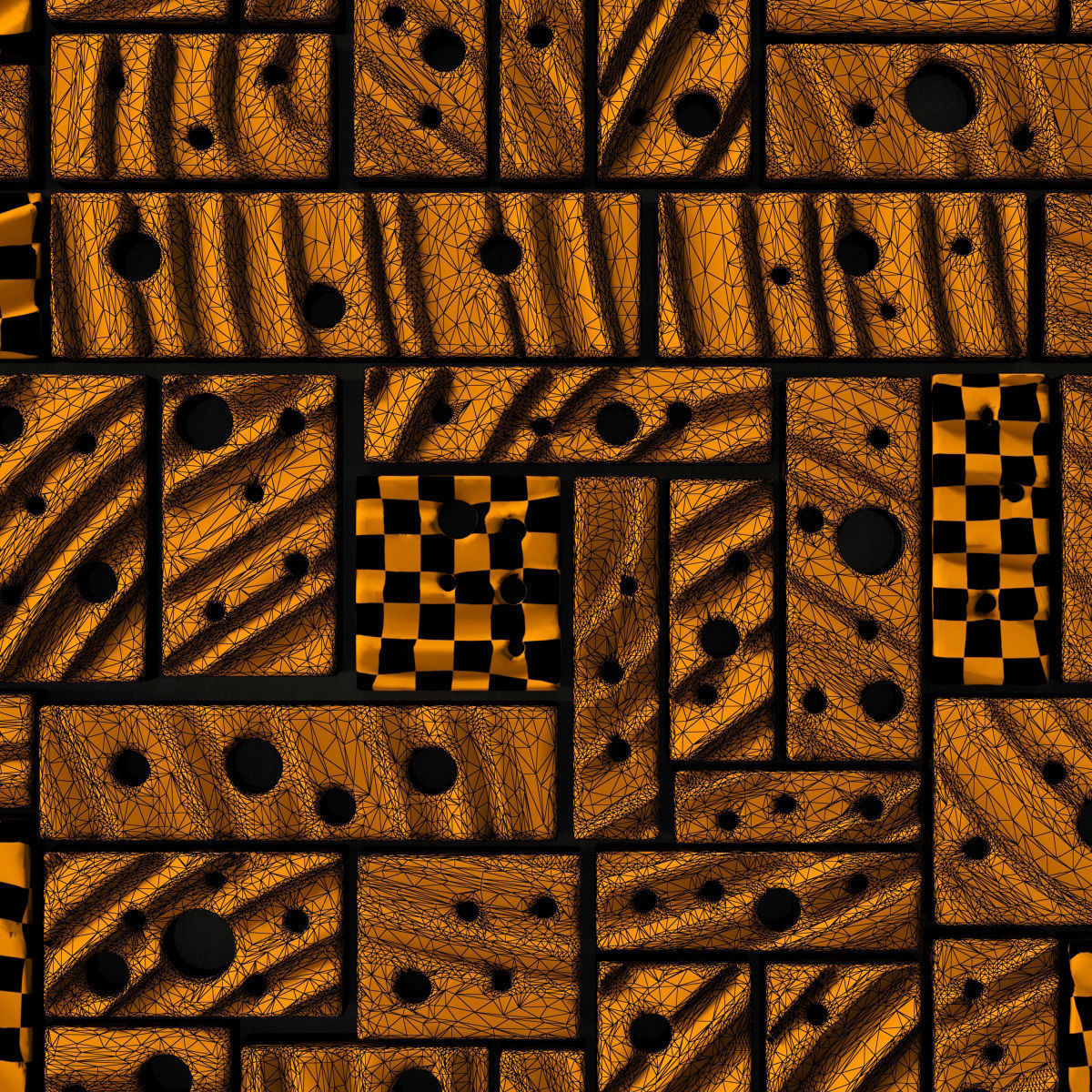 Stone block panel hole n1 3D model_24