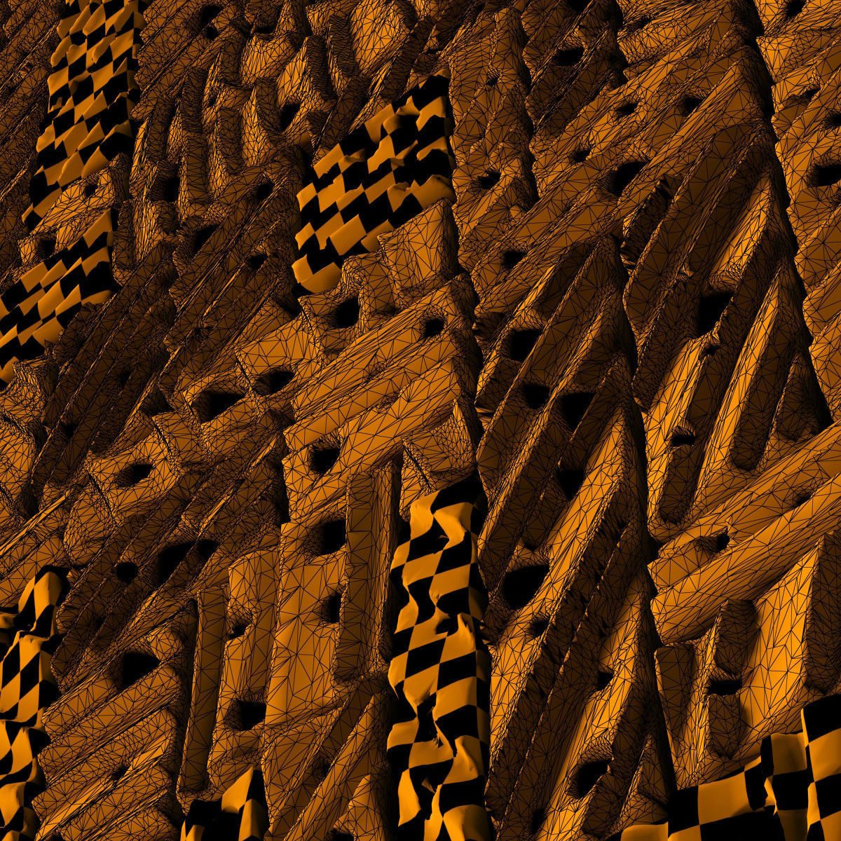 Stone block panel hole n1 3D model_29