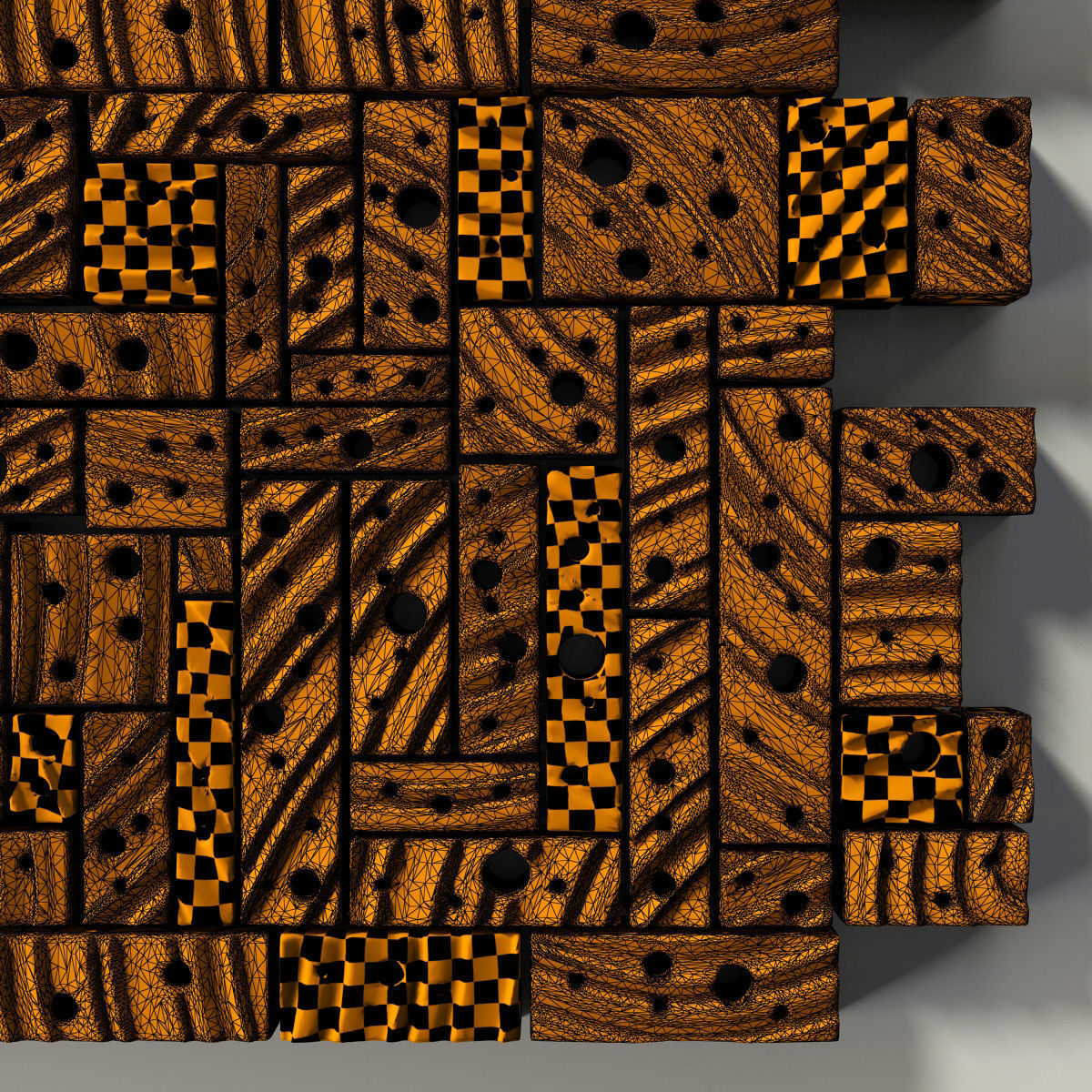 Stone block panel hole n1 3D model_30