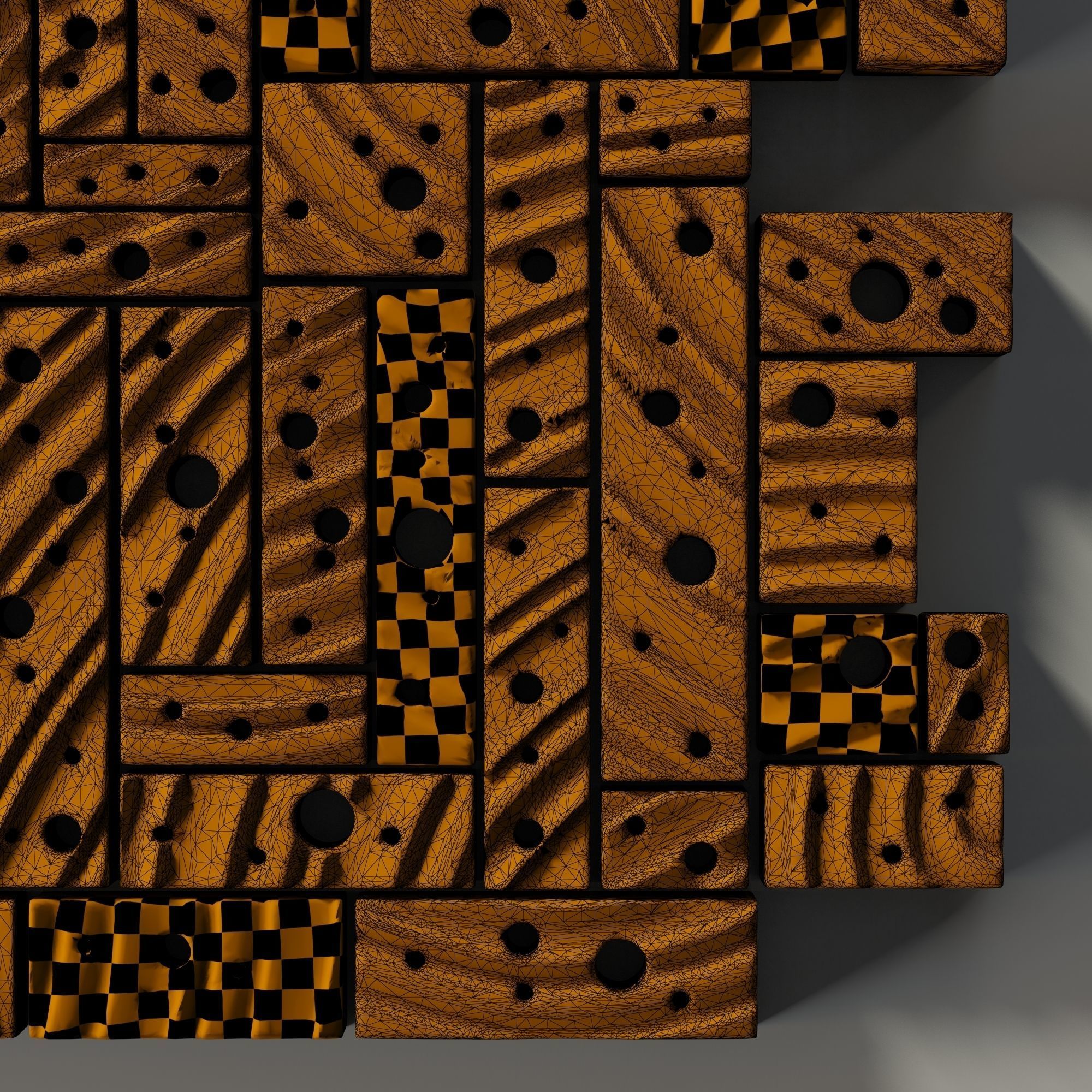 Stone block panel hole n1 3D model_33