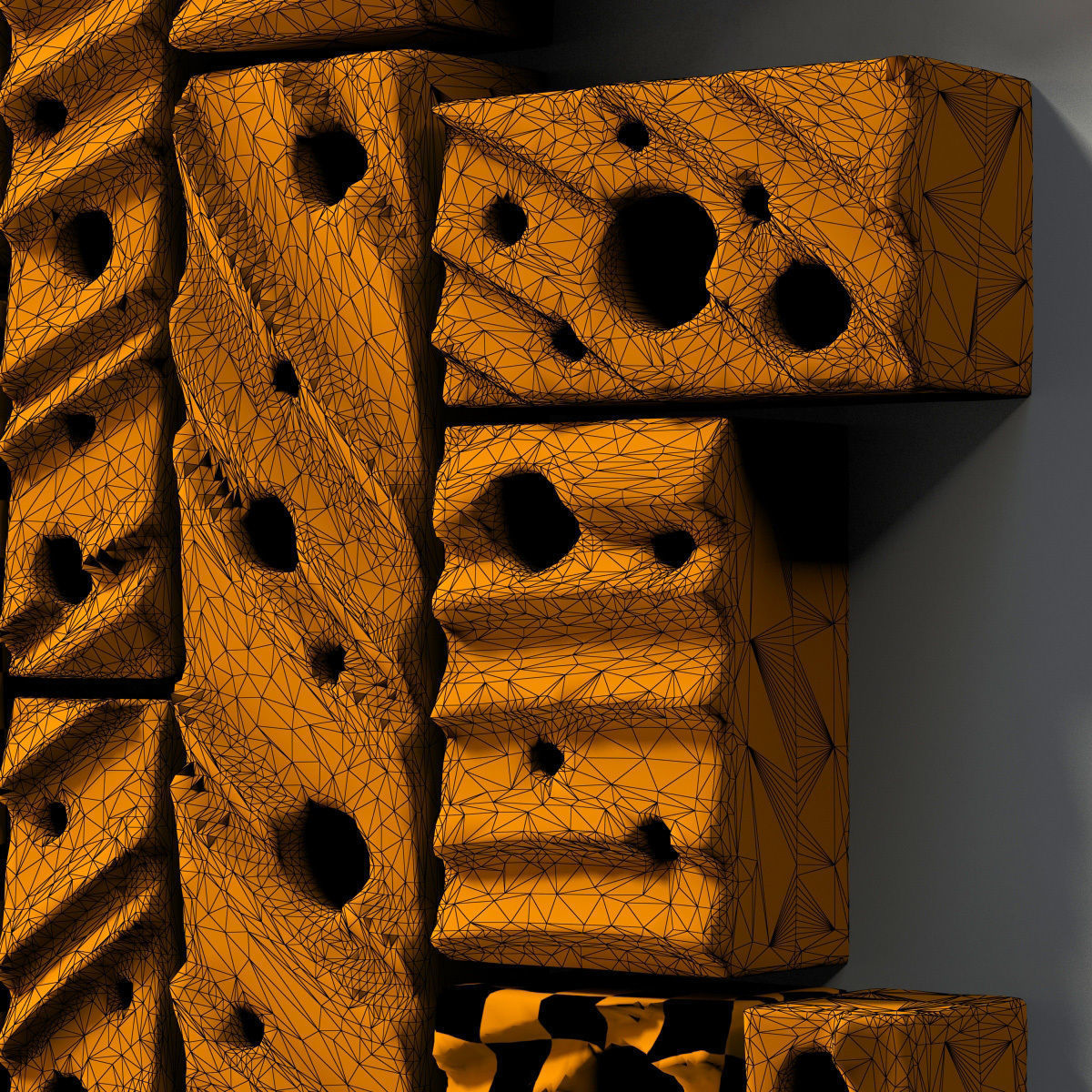 Stone block panel hole n1 3D model_27