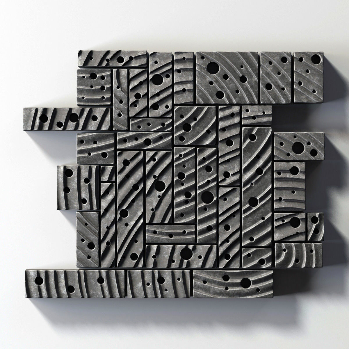 Stone block panel hole n1 3D model_3