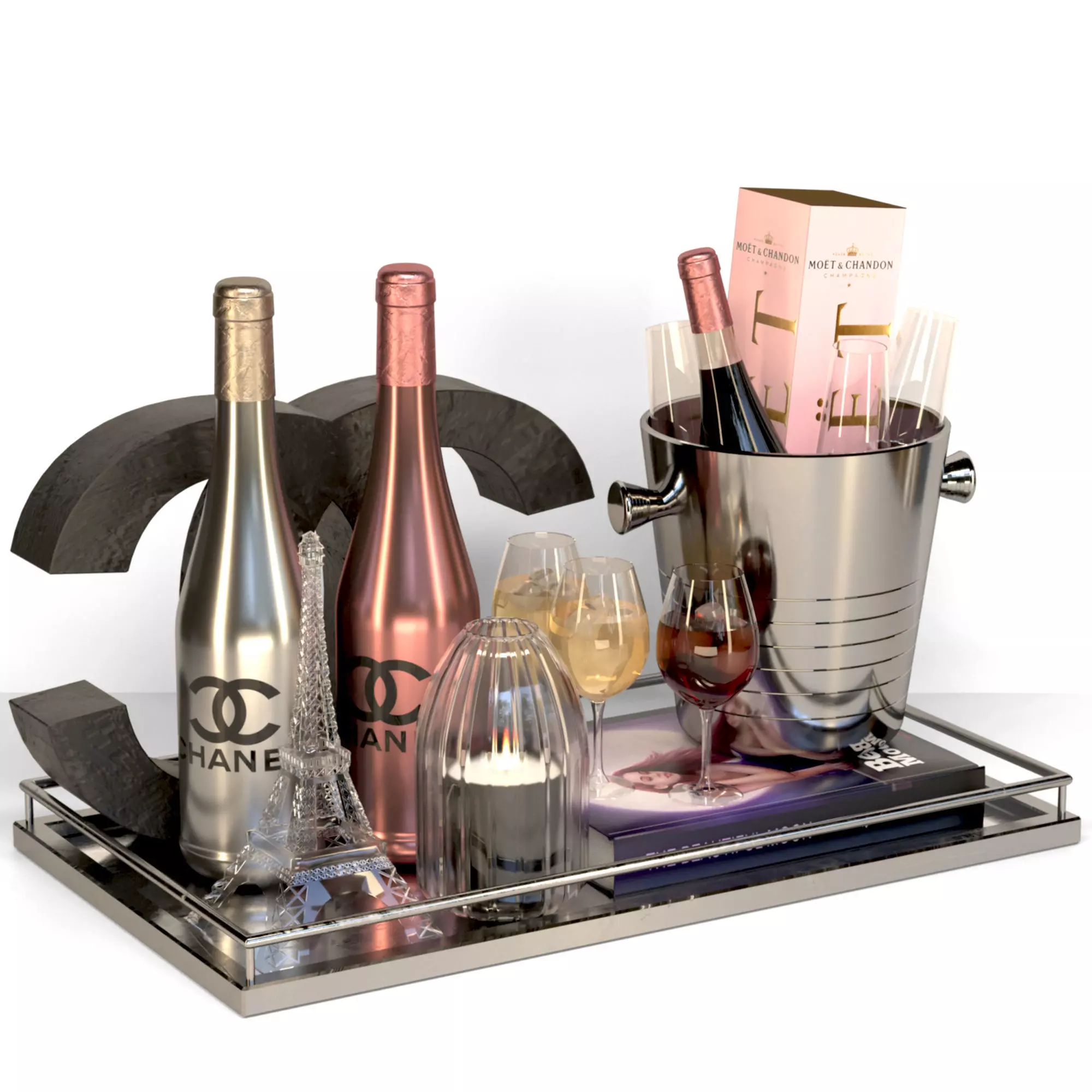 Fashion alcoholic set 3D model_0