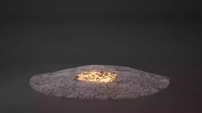 Fireplace Ash Game-Ready Low-poly 3D model
