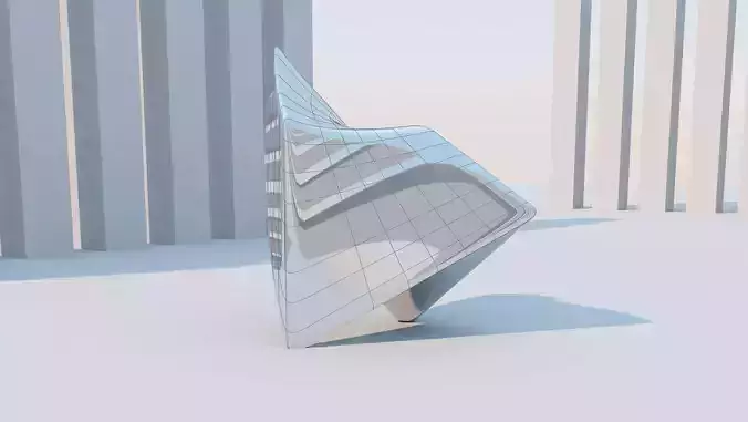 landmark futuristic building in middle of city