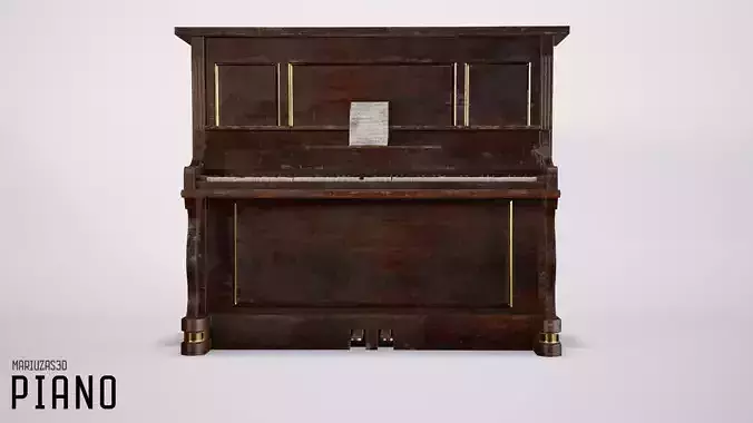 Piano - gameready low-poly 4K old