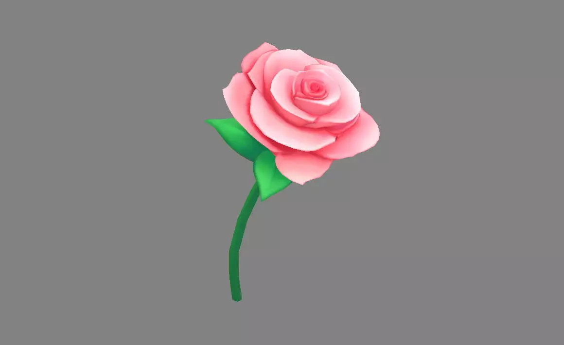 Cartoon roses for Valentine Low-poly 3D model