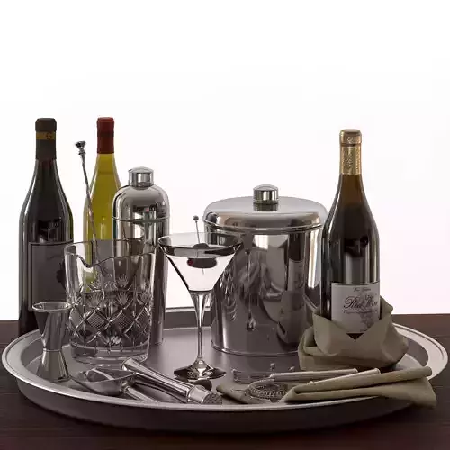 Bar and Cocktail tools set 3D model