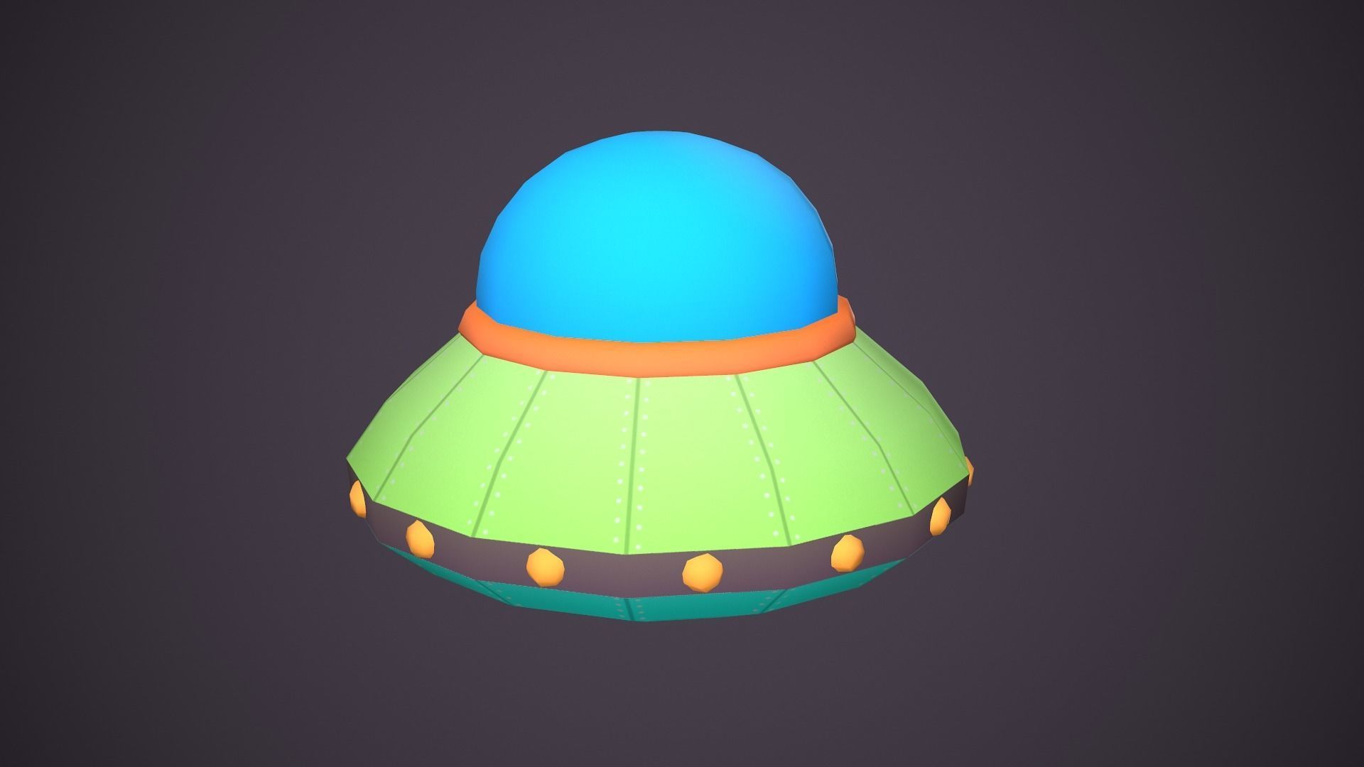 Ufos Cartoony Alien Ships Low-poly 3D model_6